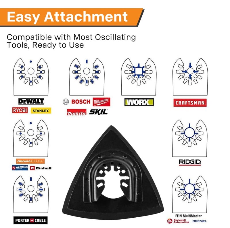 Spmarkt 104pcs Oscillating Tool Sanding Pad, Detachable Rigid Multitool Sandpaper, Include Triangle & Finger Sanding, 60/80/120/180/240 Grit Sandpaper with High-Velour Backing Detail Sanding Pads Kit - Image 4